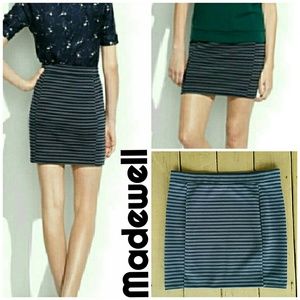 Madewell high rise texture stripe skirt